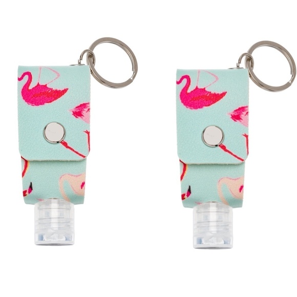 NWT Flamingo Keychain Bottle Set – Refillable 30ml Holders for Sanitizer, Sunscr - Picture 1 of 1